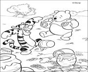 Coloriage winnie lourson avec tigrou facile